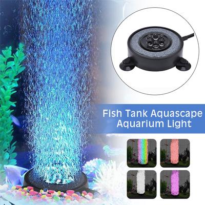 LED Aquarium Air Bubble Light Fish Tank Air Bubble Stone Disk For Fish Tank Aquarium Making Oxygen Light Color Changing