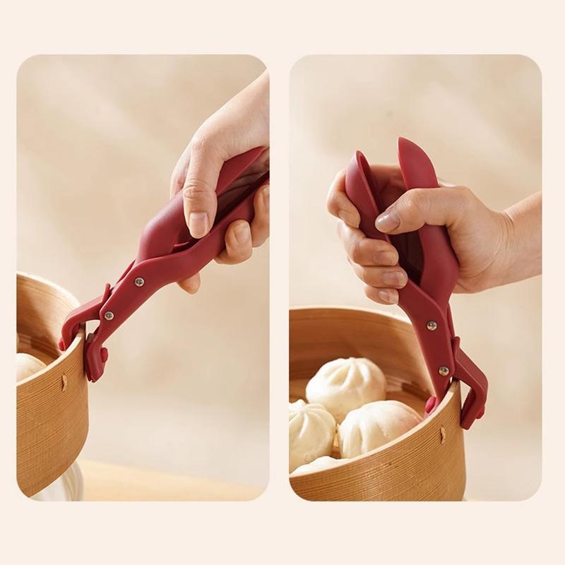Bowl Spoon Dish Clamp Pot Pan Gripper Clip  Dish Plate Bowl Clip Tongs Anti-Scald Non-Slip Handle Kitchen Gadgets