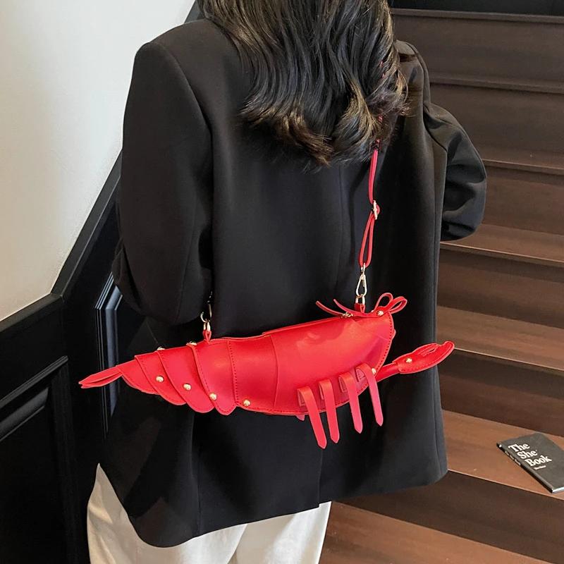 Crossbody Bag For Women Personality Lobster Design Fun Creative Handbag Women Purse Cute Lady Girls Animal Toy Mobile Phone Bag