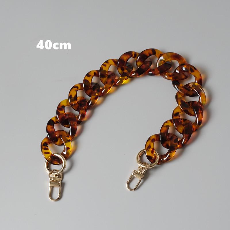 New Fashion Woman Handbag Accessory Chain Amber Leopard Acrylic Resin Chain Luxury Strap Women Clutch Shoulder Purse Chain