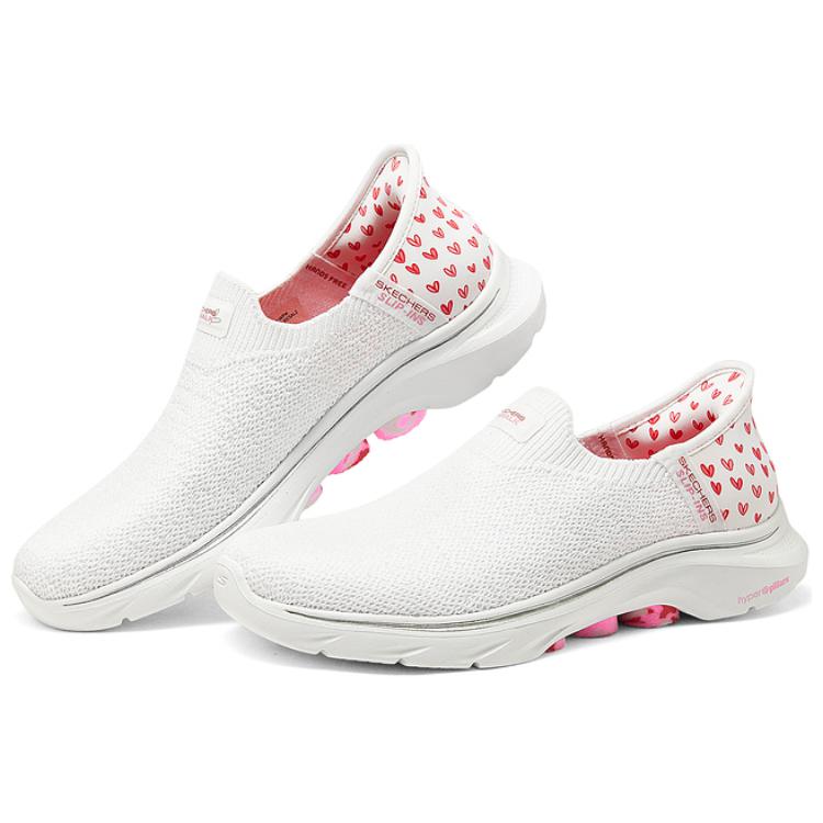Skechers Go Walk Fashion Versatile Low-Top Casual Shoes Women Sneakers White Pink 125239-WPK