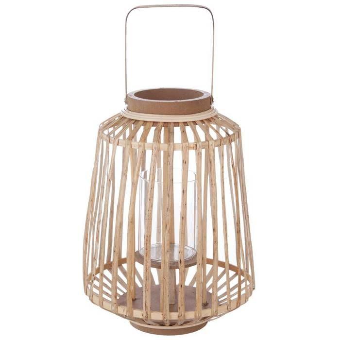 Lanterne "Rattan" saule tressé H35cm - Atmosphera createur d'interieur