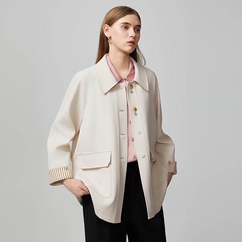 

TATU Women s Loose Mid-Length Windbreaker Coat M