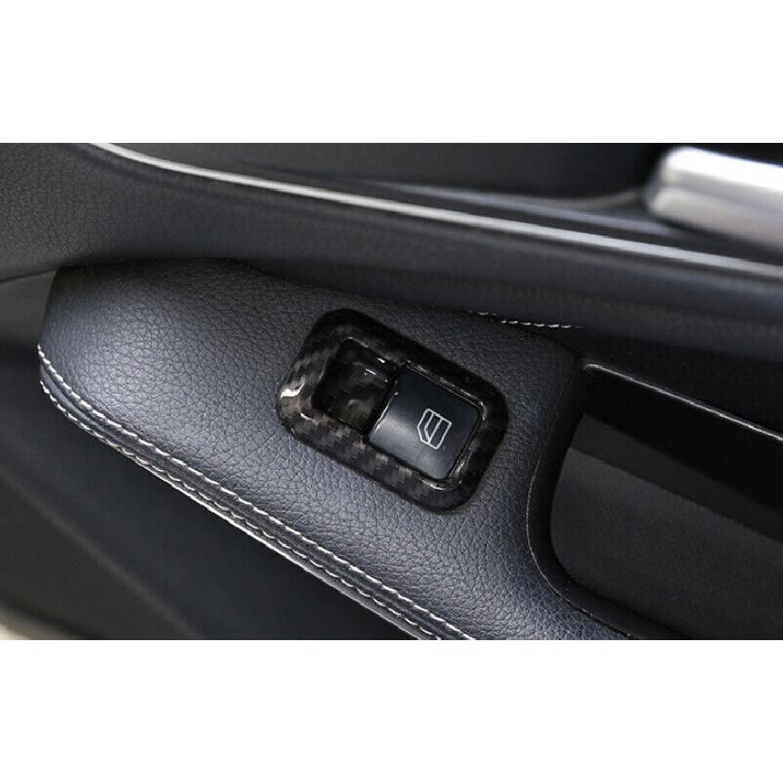 For Benz GLK 2009 2010-2015 Carbon Fiber Window Switch Button Garnish Trim 5PCS
