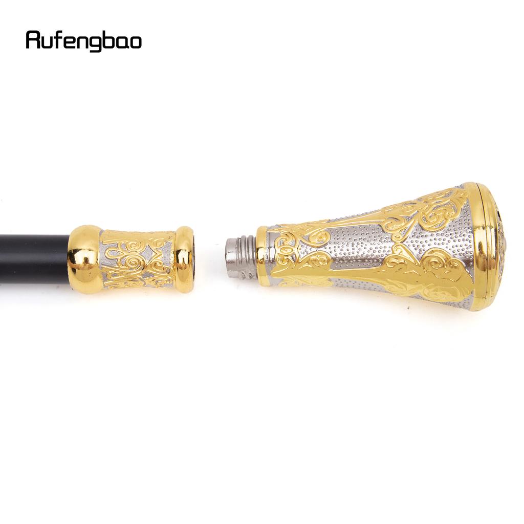 Guld Silver Lyx Blomma Runt Handtag Mode Promenadkäpp för Fest Dekorativ Promenadkäpp Elegant Knopp Kräkla Knopp 93cm