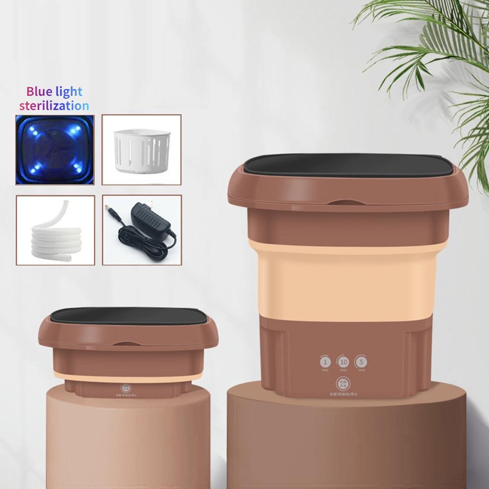 New Folding Washing Machine Portable Mini Socks Underwear Cleaning Machine Chocolate Color Home Appliance