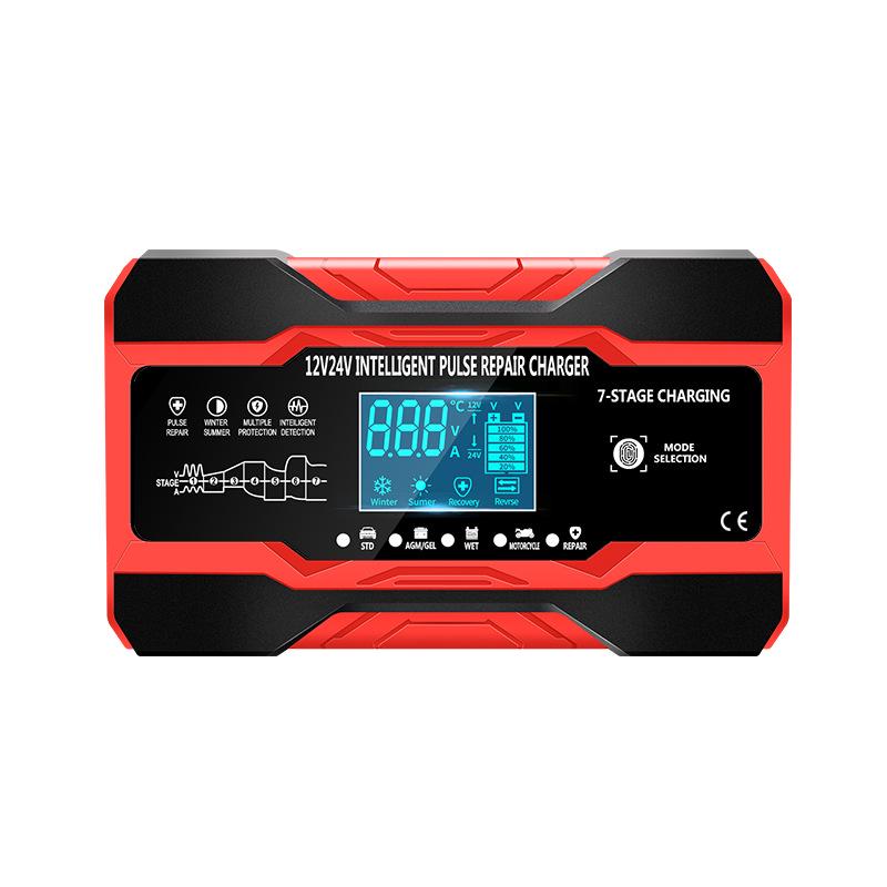 12V Smart Pulse Repair Charger for Lead-Acid Batteries - Motorcycle & Car Compatible