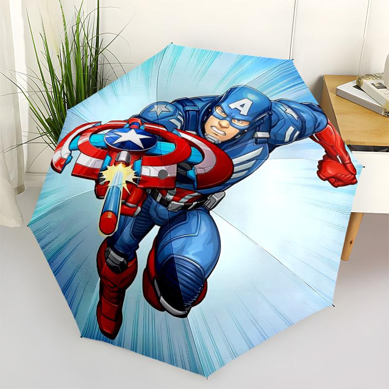 

1pc Captain America, Shield Automatic Folding Umbrella - Sturdy 8-Rib Polyester Canopy,Sun-Defying Travel Companion yy251023156