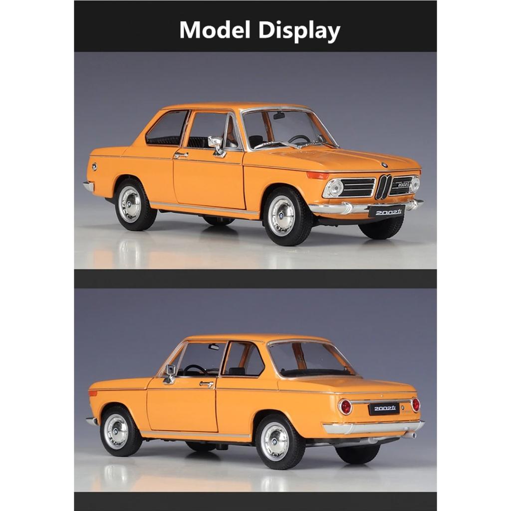 WELLY 1/24 BMW 2002 TI Alloy Miniature Car Model Diecast Metal Scale Model Car Diecast Metal Static Collection Children Toy Car