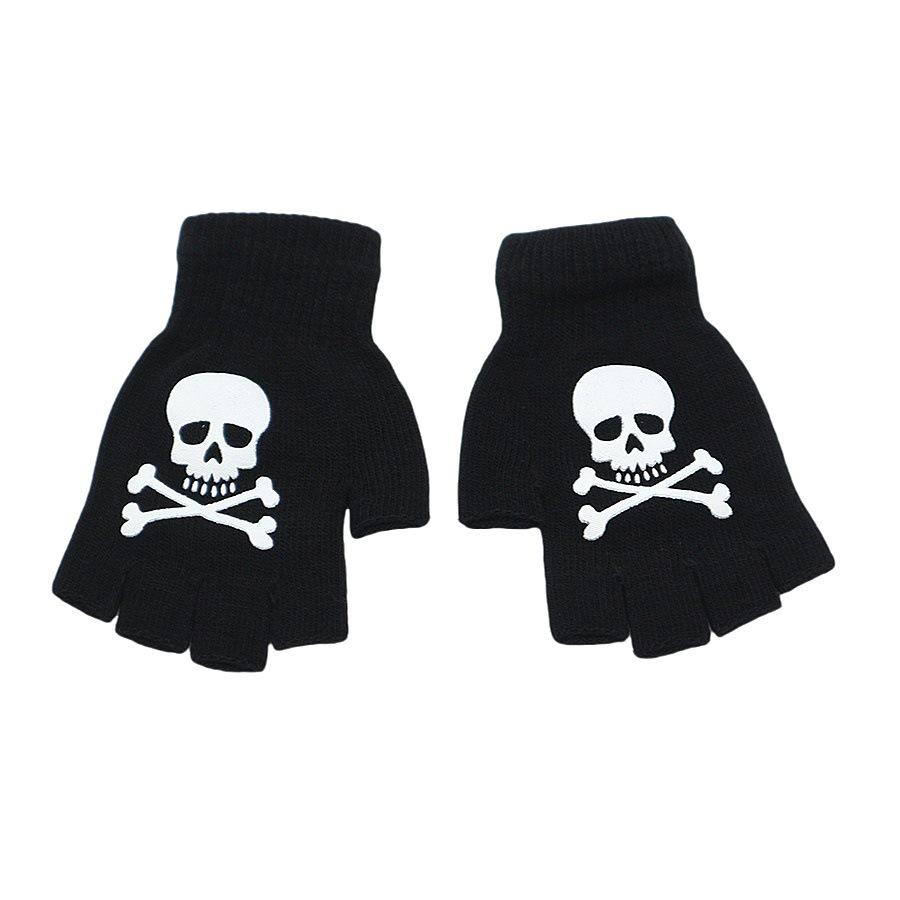 Unisex Pekskärms Halvfingerhandskar - Tunn Modell för Höst- och Vintersporter, Utomhusaktiviteter och Halloween