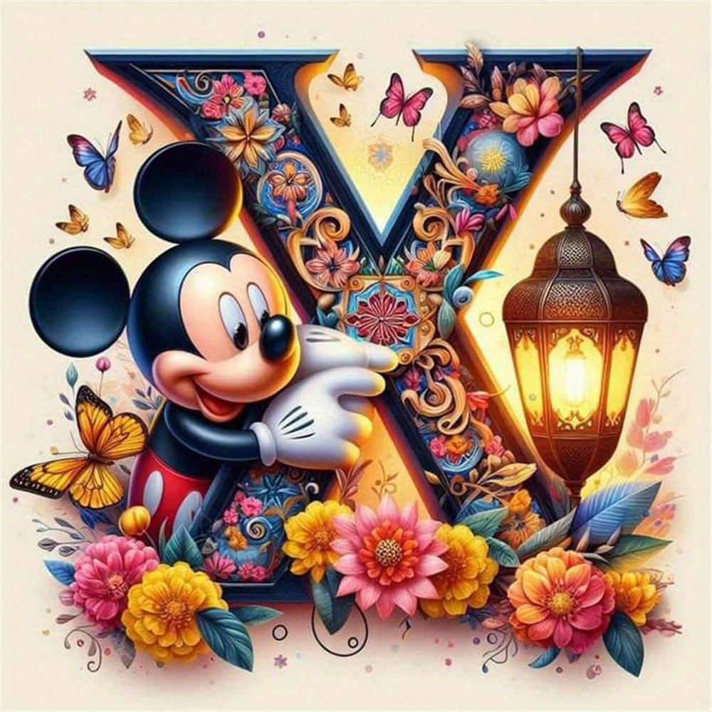 Disney Myszka Miki Malowanie Diamentami Litera Kreskówka Mozaika Diamentowa Kamienie Strass Obrazy Minnie Haft Kwiat Dekoracja Ścienna