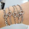 QMHJE Stainless Steel Bracelet Anklet Women Men Anchor Clasp Beads Chain Sailor Wheel Geometric Link Basic DIY Gold Silver