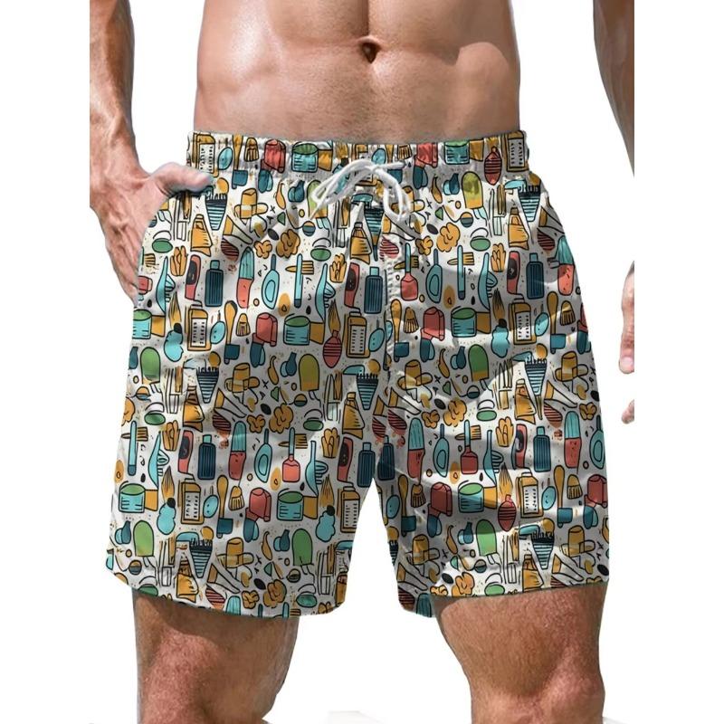 Summer Men's 3D Printed Beach Shorts Fashion Versatile Comfortable Vacation Style