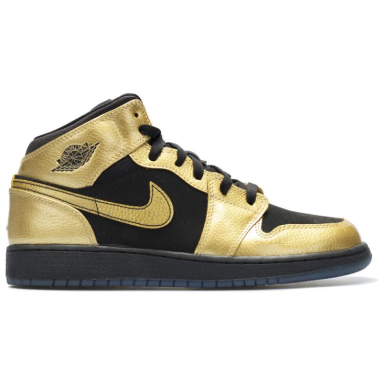 Air Jordan 1 Mid Bg 'Moneda de Oro Metálico' Gs 555112-905