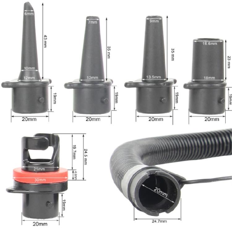 Paddle Board Pumps Hose with 5 Air Valves Nozzle Replacement Inflatable Boats Pumps Adapter & Air Hose Easy to Use