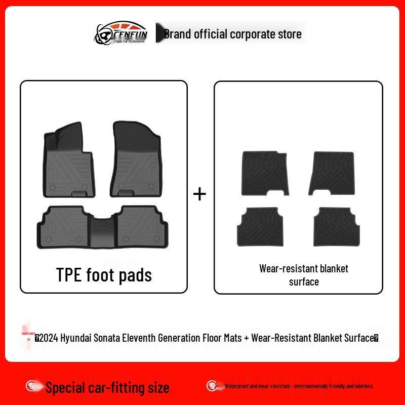 2024 Hyundai Sonata 11th Gen TPE Odorless Wear-Resistant Trunk Mat