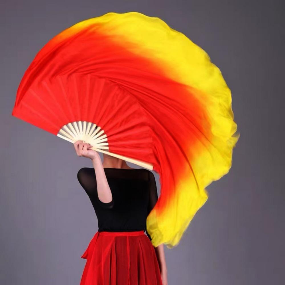 Colorful Kids Children Bamboo Fans Hand Dye Adults Fan Veil Pairs Yangko Dance Tools