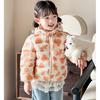 Foreign Style Winter Baby Girl Thickened Short Cotton-padded Jacket Girls' Warm Cotton-padded Clothes Children's Autumn Pink Tie Dye Printing Coats