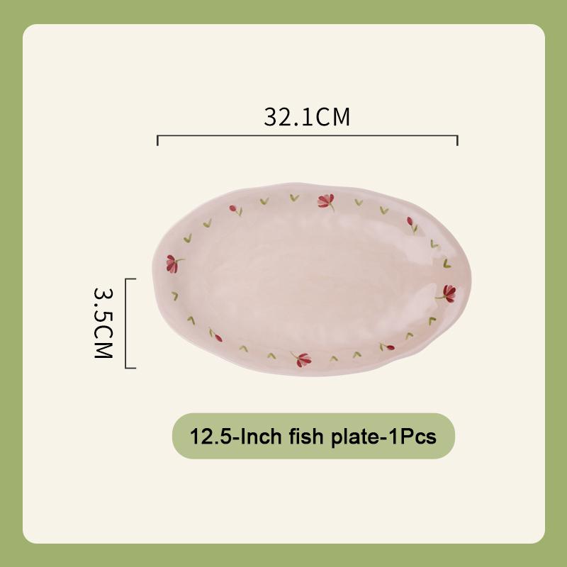 SOLECASA Ceramic Dinner Plates Soup Bowl Rice Salad Bowl Coffee Mug Floral pattern Kitchen Dinnerware Dinner Dish Microwave safe
