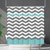 Shower Curtain Waterproof And Mildew-Proof Line Lattice Bathroom Striped Bathroom Curtain Shower Curtain Partition Curtain Free Of Punching