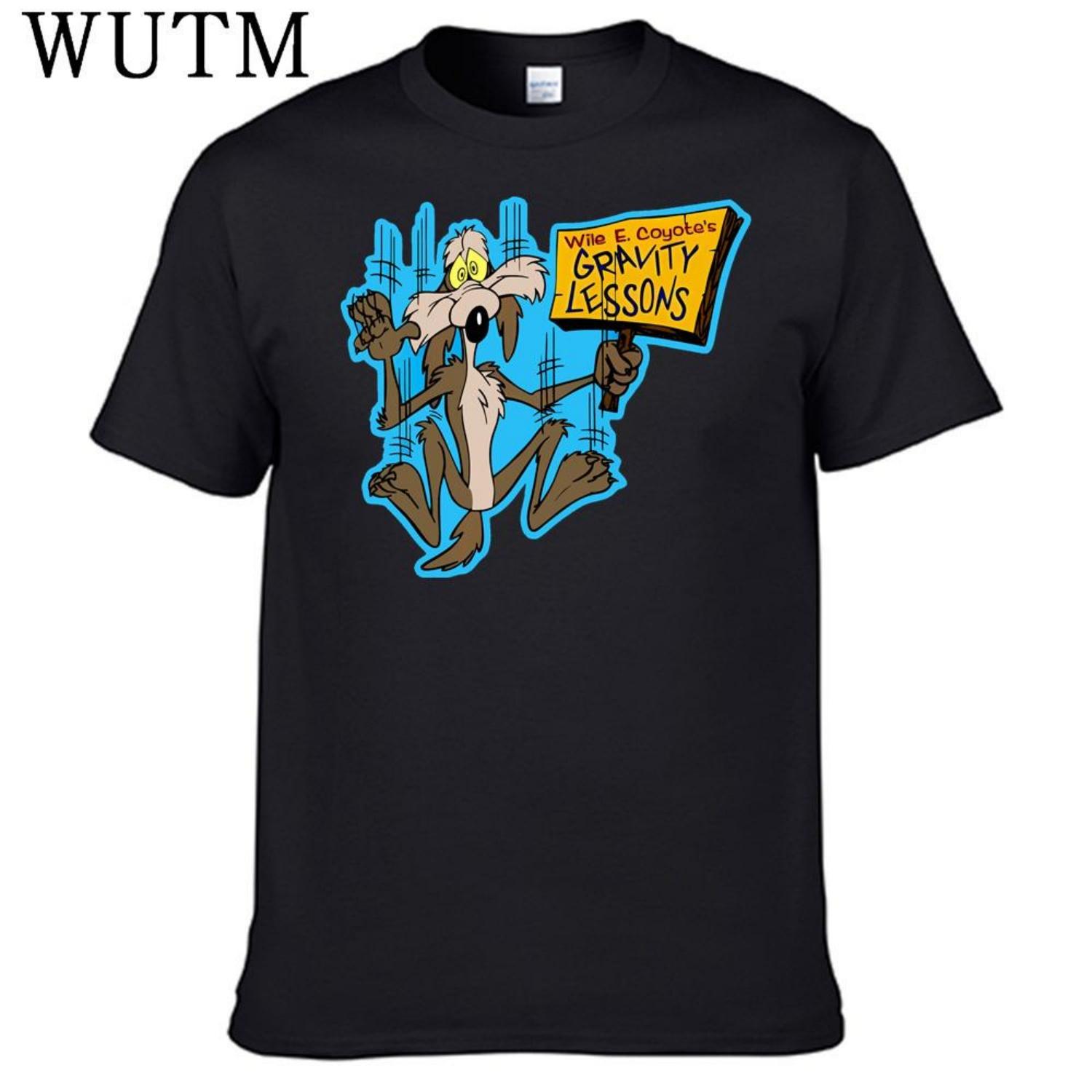 Wile E Coyote T Shirt 100% Cotton Men Shirt S чёрный
