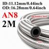 AN4 AN6 AN8 AN10 AN12 Universal Stainless Steel Braided Rubber Fuel Hose Oil Gas Cooler Line Pipe Tube For Car Universal 1M-4M