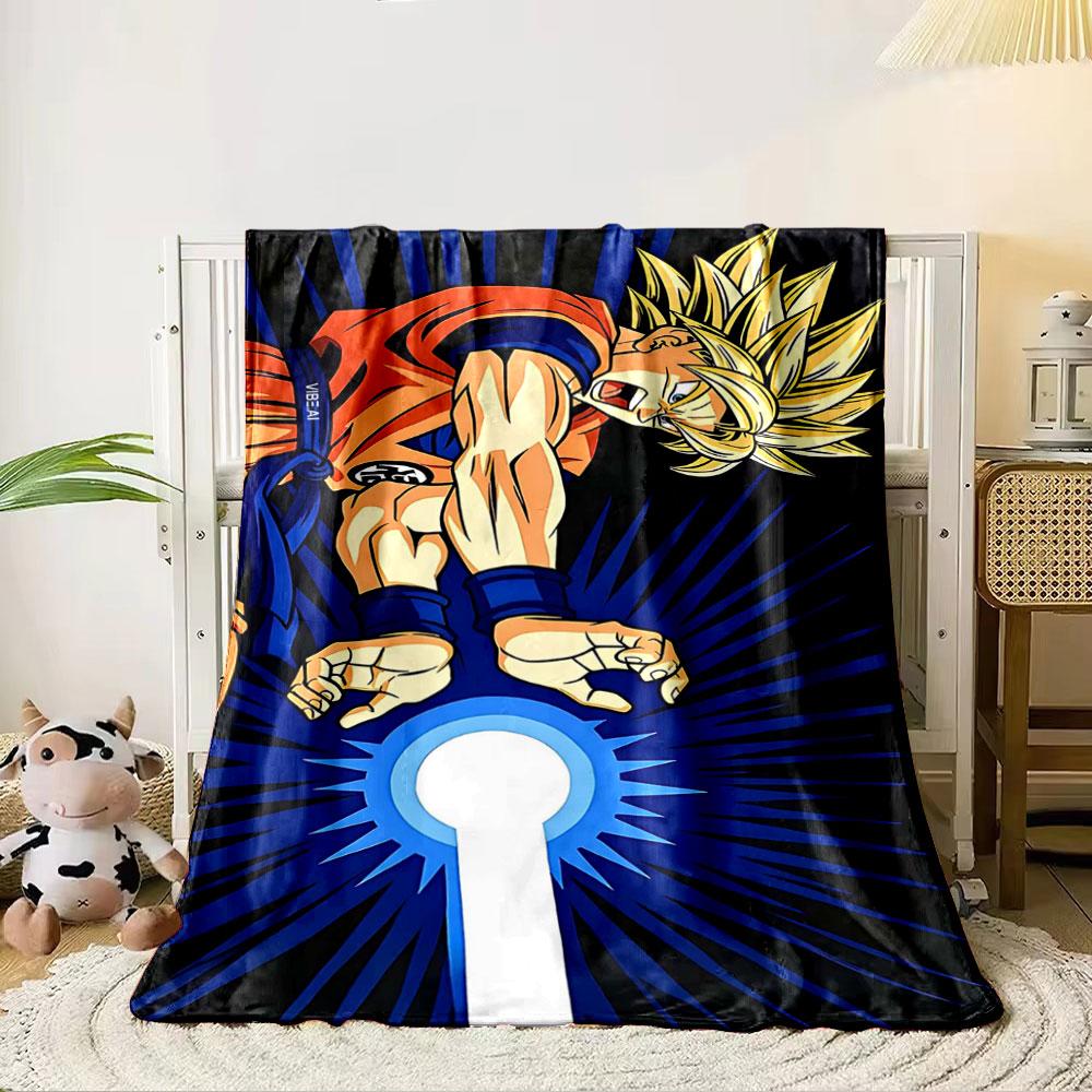 A character in orange emits an energy beam surrounded by blue streaks. for all seasons blanket lunch break throw gift 80cm x 120cm