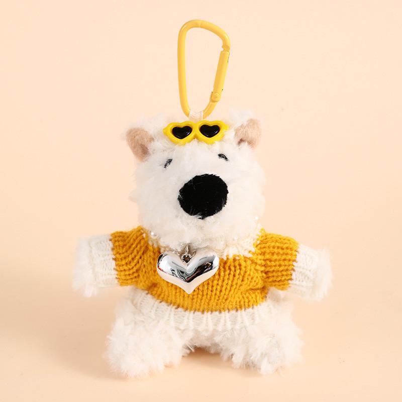 West Highland Terrier Pendant Plush Toy Puppy Car Keychain Dog Doll Accessories