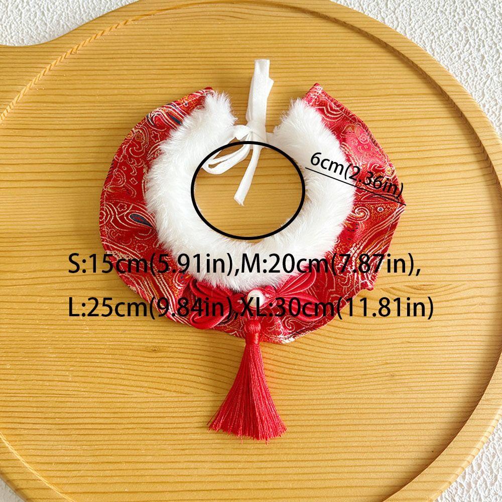 Pet Dress Up Chinese Style Pet Cat Scarf Cute Warm New Year Dog Collar Blessing Adjustable Length Cat Tie Spring Festival