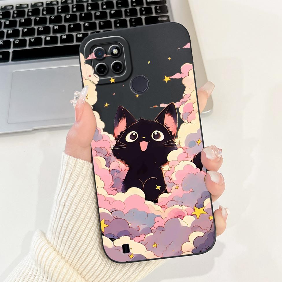For Realme C21Y RMX3261 RMX3263 C25Y RMX3269 Cover For Realme C21Y Case Cute Cat Funny Cool Fashion Silicone Shockproof Bumper