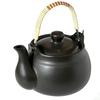 Tokoname Heat-Resistant Teapot for Herbal Medicine Brewing - Direct Gas Stove Use, Black, Small, Made In Japan
