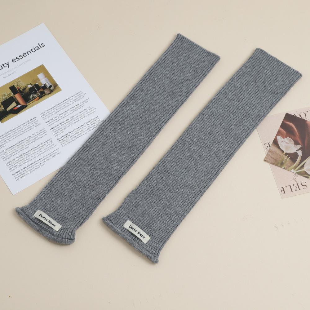 Manchons de Gants Tricotés pour Femmes Automne et Hiver Chaud Couleur Unie Manchons de Mains Demi-Doigts Laine Protège-Poignets Manches Fausse Manches Couvre-Bras