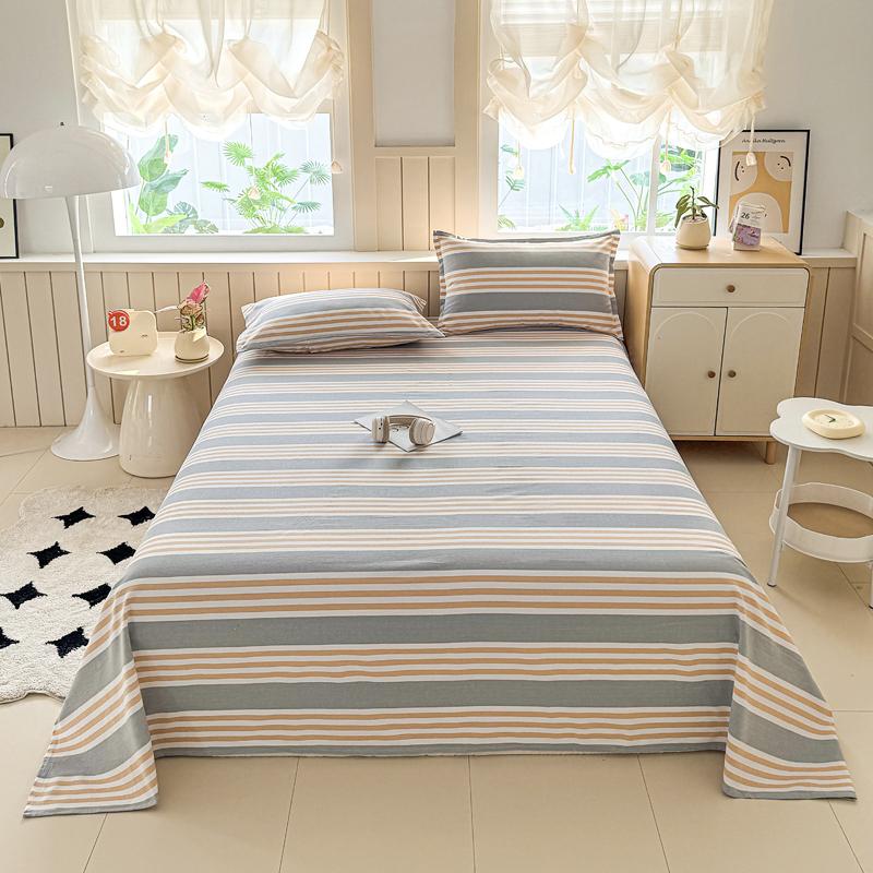 Cotton Thickened Bed Sheet 1pc Plant Flowers Printed Single Double Top King Sheets Pure Cotton Single Size Kids Bed Linen