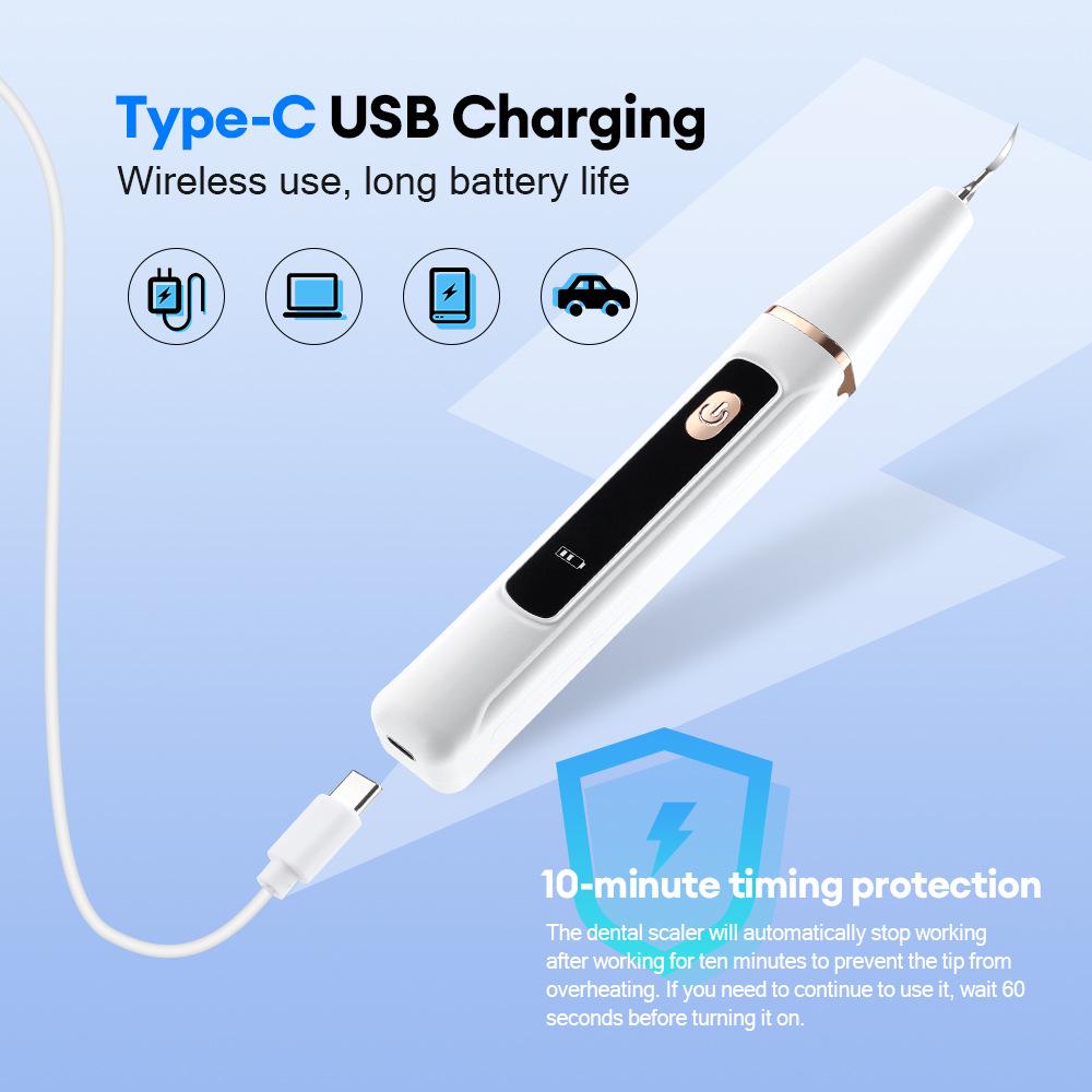 3-Mode Ultrasonic Dental Cleaner for Home Use - Removes Tartar & Plaque, Teeth Whitening Device