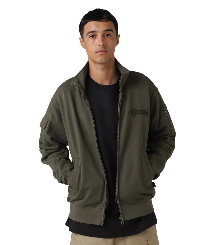 AVIREX FATIGUE STAND COLLAR ZIPUP SWEAT M 310 Olive Men's 783-4930001