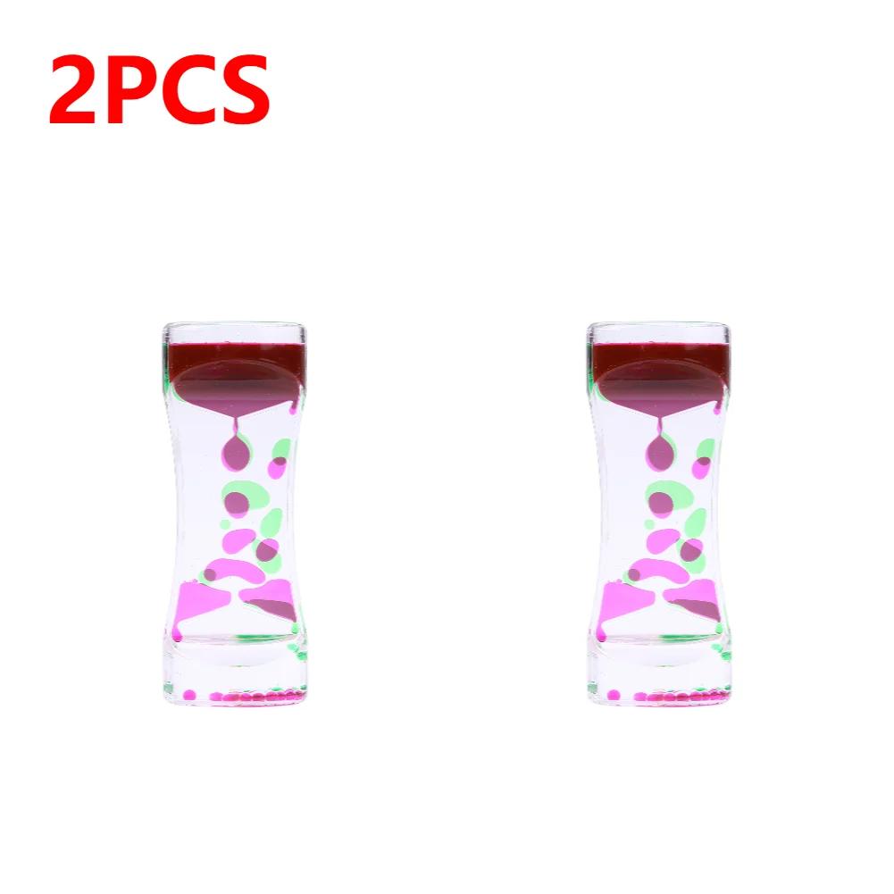 1/2/3/6pcs Liquid Motion Bubbler Hourglass Liquid Bubbler Timer Cool Office Desk Decorations Ornament Kids Adults Gift Products