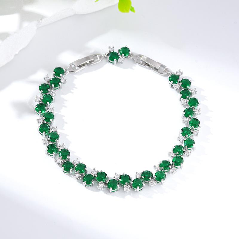 

Квантовый многоцветный браслет с бриллиантами, высококлассный женский браслет в дизайне легкой роскоши free 3cm extension buckle зелёный