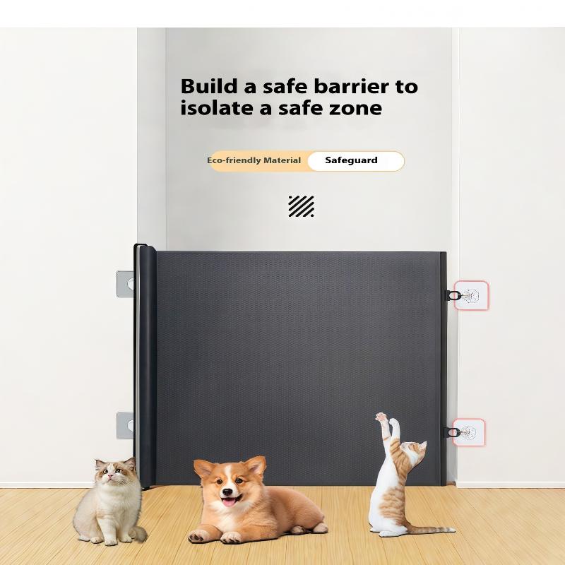 Safety Pet Mesh Fence Cat Gate Retractable Safety Gates For Pets No Drilling Barrier Childproofing For Small Medium Large Breeds