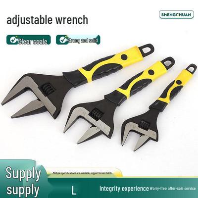 Two-Tone Extra-Large Non-Slip Adjustable Wrench for Plumbing, Auto Repair, and Bathroom Hardware