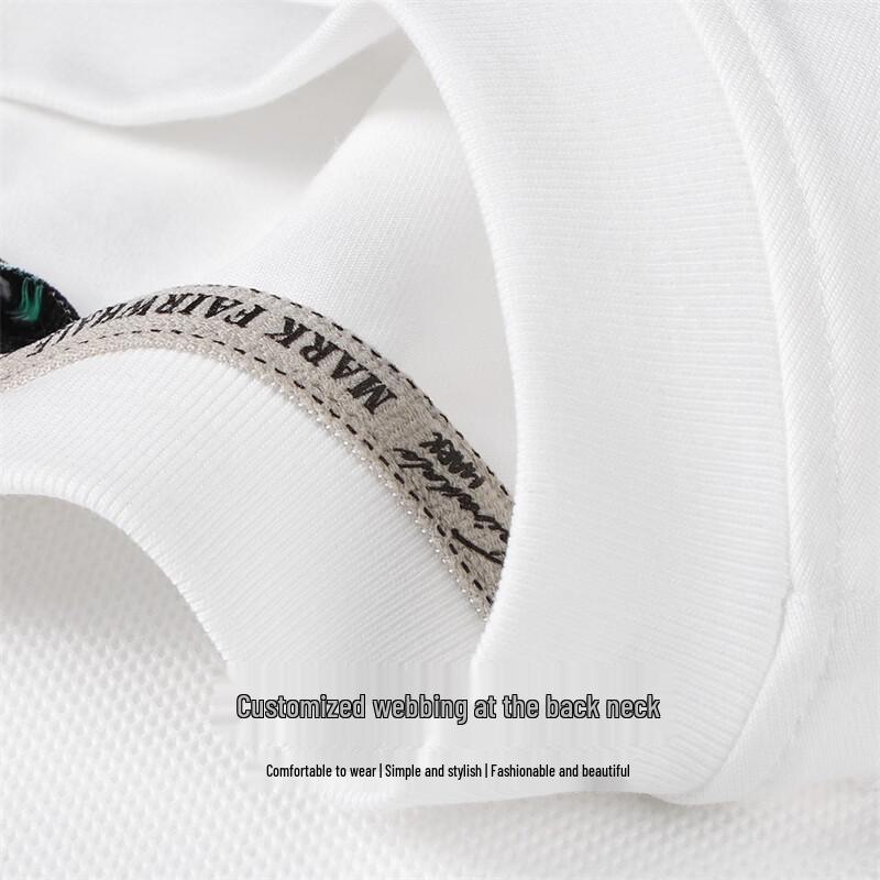 Mark Fairwhale Men's 7A Antibacterial Embroidered Round Neck Short Sleeve T-shirt