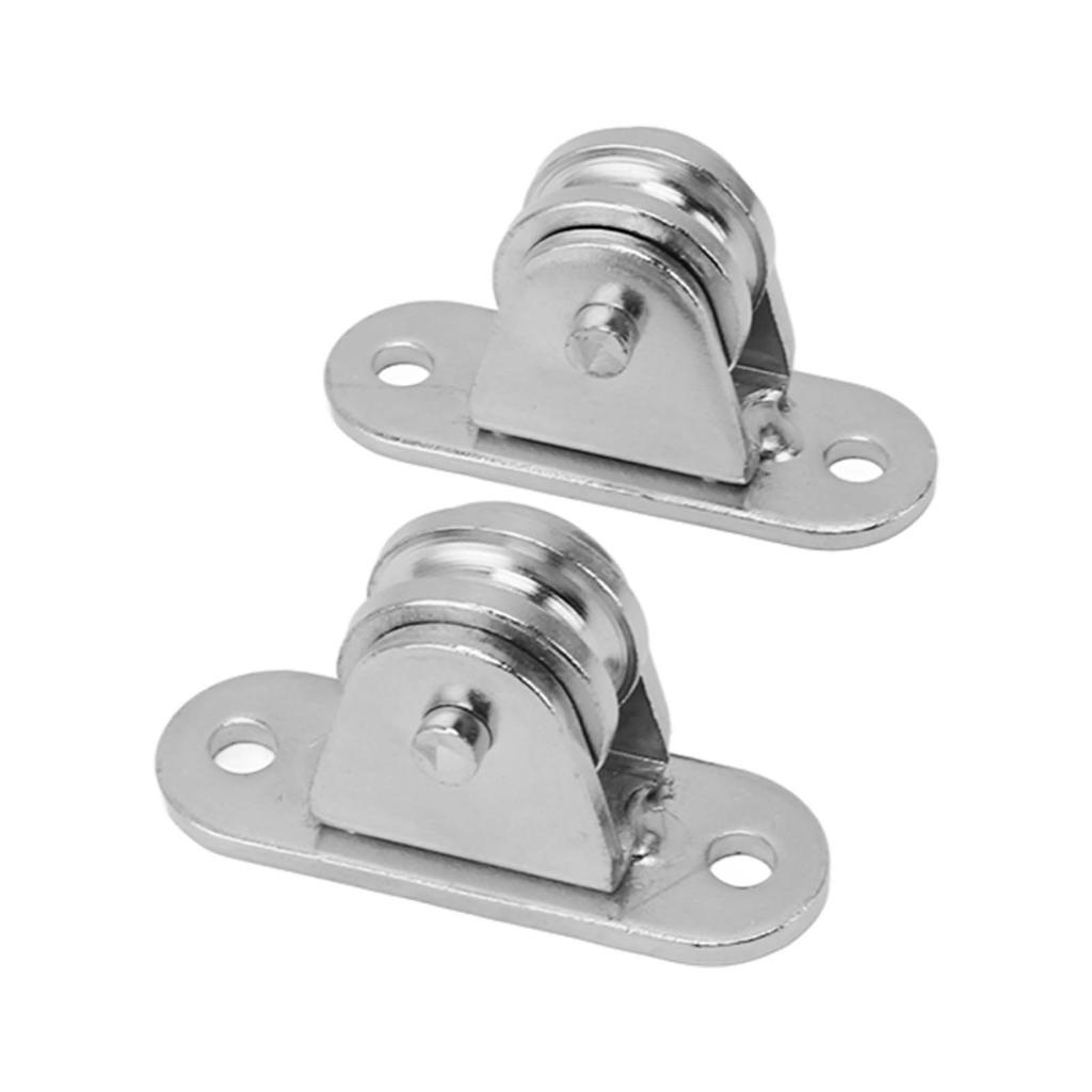 Small Pulley Block Stainless Steel Silent Pulley Roller Wall Mounted Fixed Pulley for DIY Equipment Wire Rope Rail