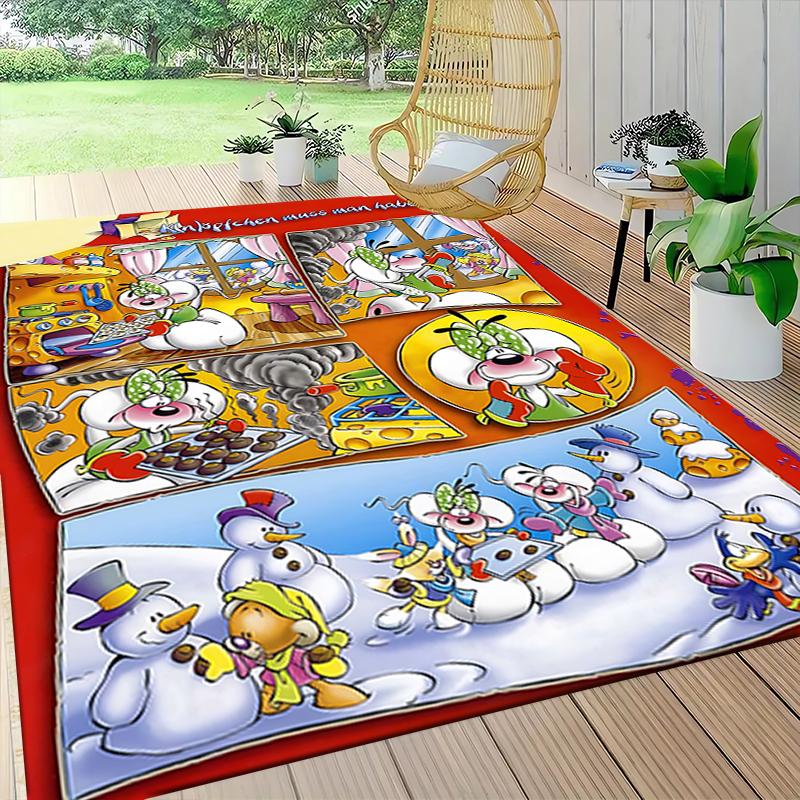 Christmas Cartoon World Carpet Rug Soft Washable Anti Slip Home Living Room Sofa Mats Personalized Christmas Rug