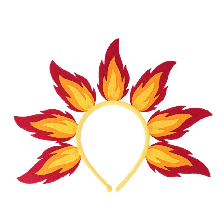 

Punk Flame Headwear Golden Fire Headbands Hair Hoop with Spikes Decors for Music Festivals and Nightclubs