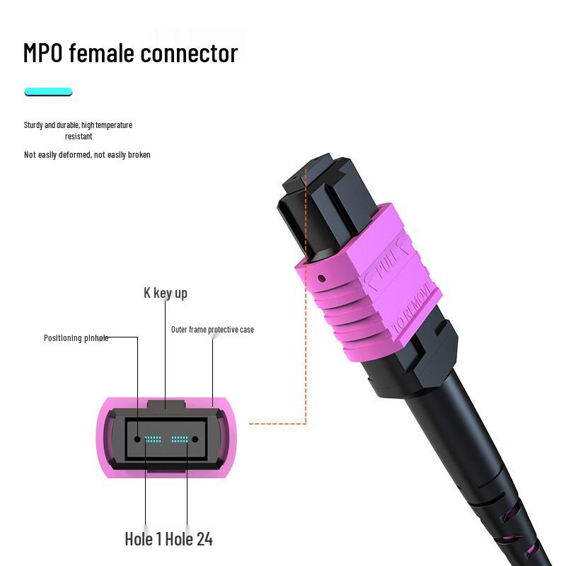 Dasheng MPO-LC 24-Core OM4 Multimode Fiber Optic Patch Cord