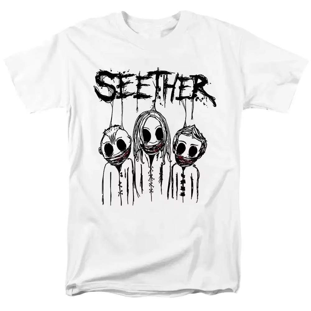 2025 new Heavy Metal Seether T Shirt Women Men Rock Band Casual Short Sleeve Fashion Streetwear Size T Shirt Unisex S