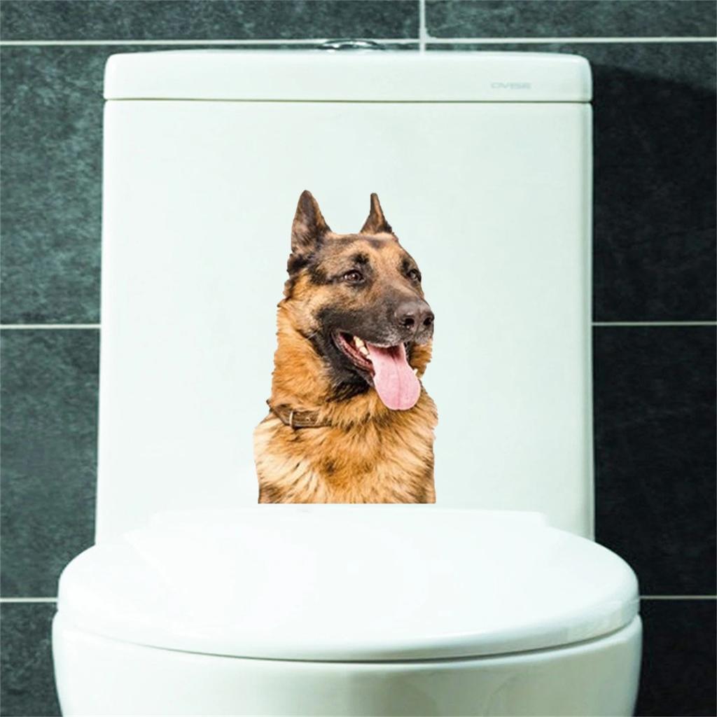 Sausage Dog Wall Sticker Toilet Stickers Huskied Shepherd Terrier Dog Bathroom For Home Decor Animals Vinyl Decals Art Wallpaper