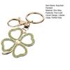 Keychain Pendant Rhinestones Four Leaf Clover Design Zinc Alloy Key Chain with Lobster Clasp Easy To Hang Key Holder Backpack Car Accessory