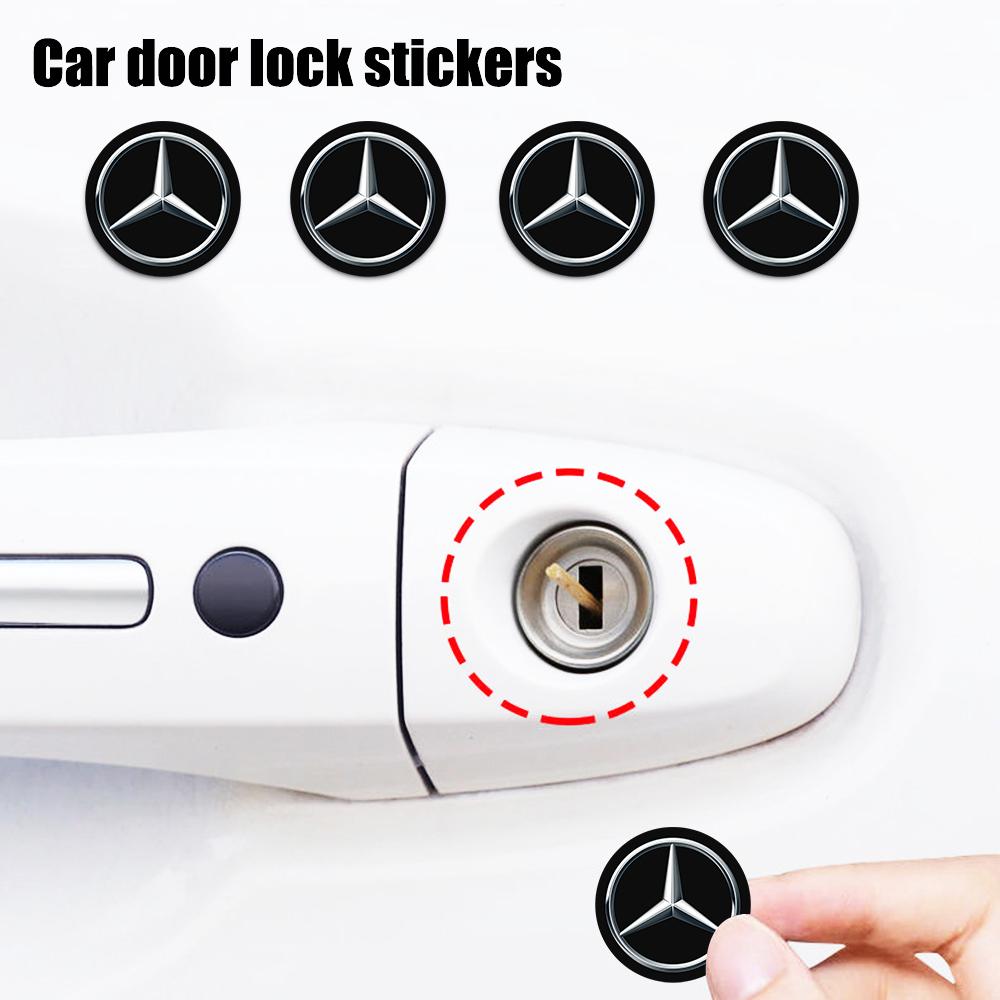 

4Pcs Car Lock Stickers Keyhole Anti-blocking Protection Styling For Mercedes Benz B/C/E/S Class A Class C200L GLC GLK New CLA