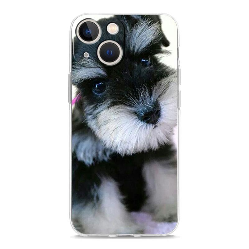 Cartoon Schnauzer Dog Phone Case For iPhone 11 Cases iPhone 15 12 13 14 16 Pro Max X XR XS 14 15 Plus 16Pro iPhone16 Clear Cover