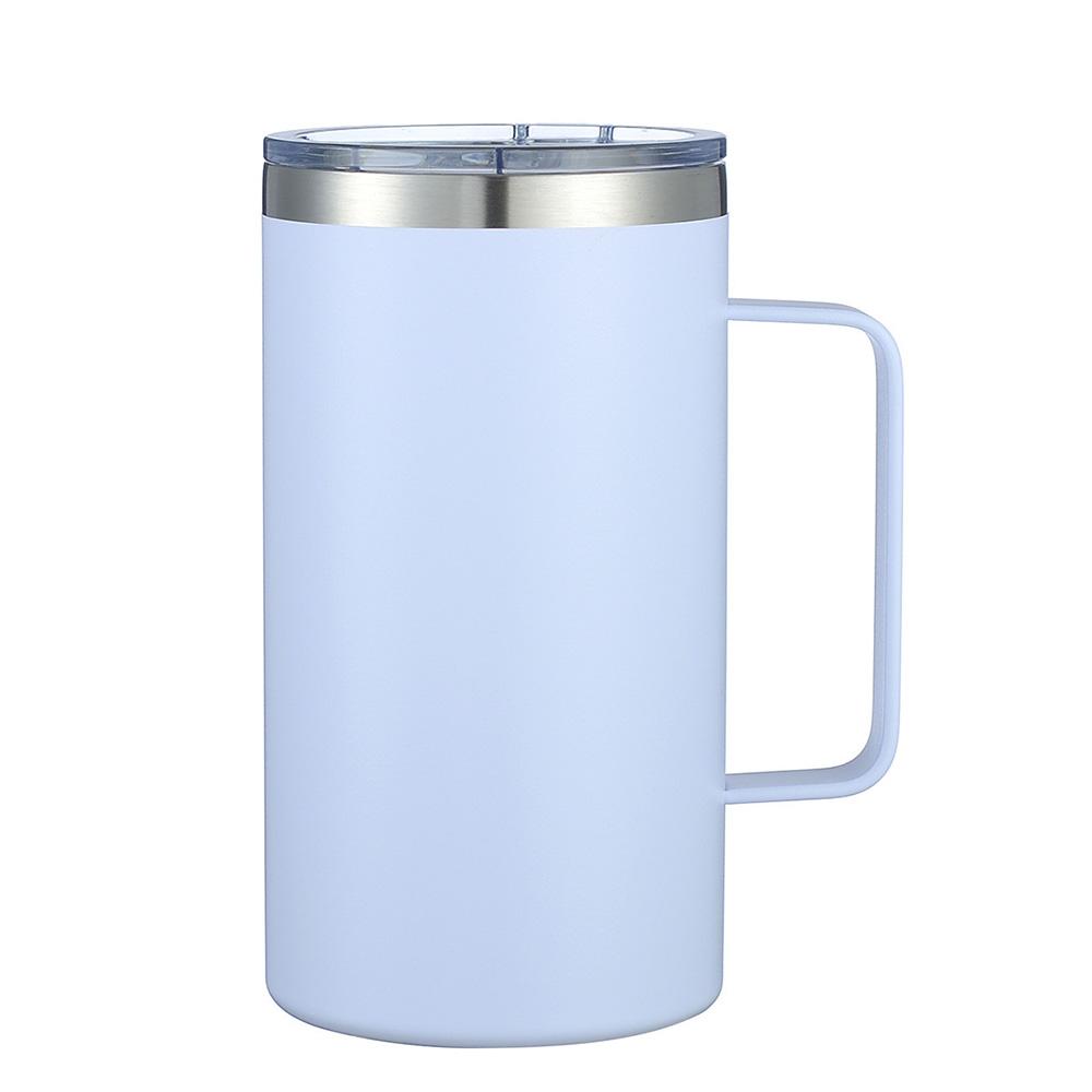 24oz Coffee Mugs with Handle Stainless Steel Double Wall Insulated Cup Leak Proof Lid Travel Mug Gift for Office/School/Camping